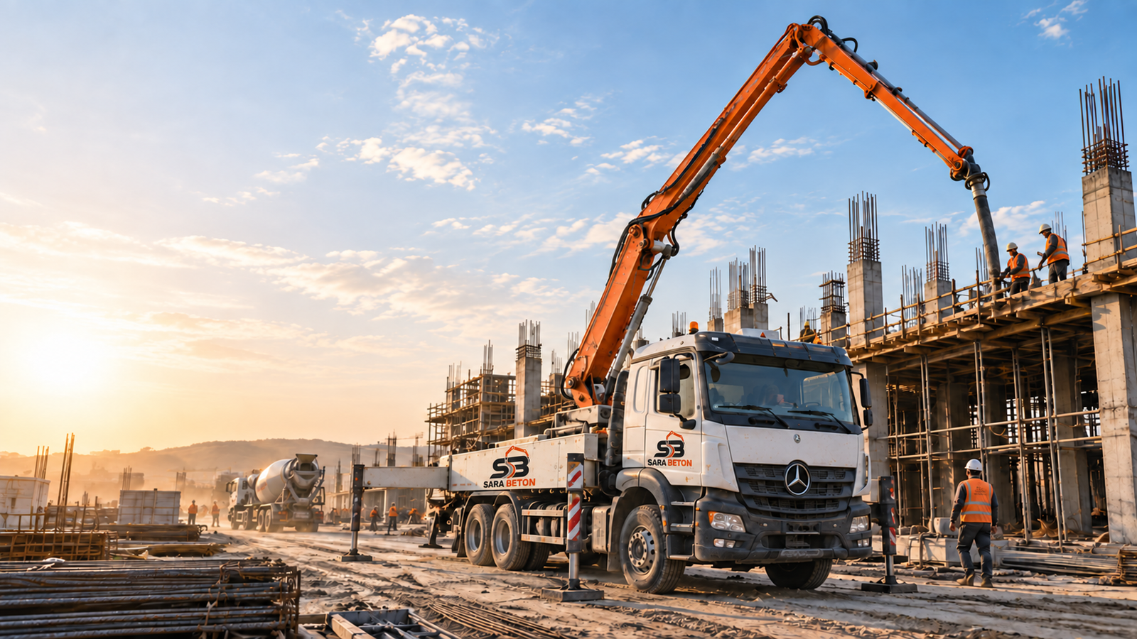 SARA BETON concrete pumping on a construction site